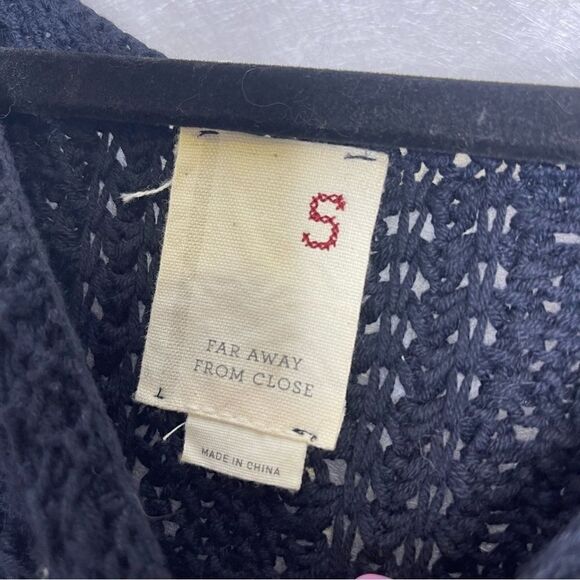 Anthropologie Far Away From Close Knit Sweater Dress Navy S - Picture 3 of 6